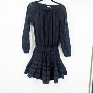 Roller Rabbit Black Eyelet Long Sleeve Mini Dress